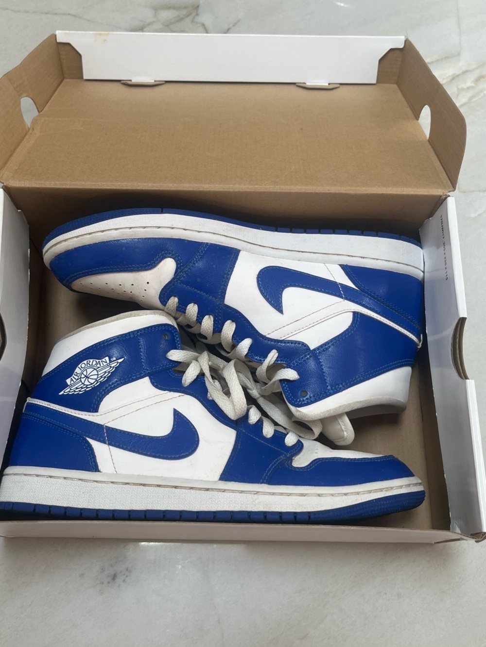 Jordan Mid-Top Sneakers - White & Blue
